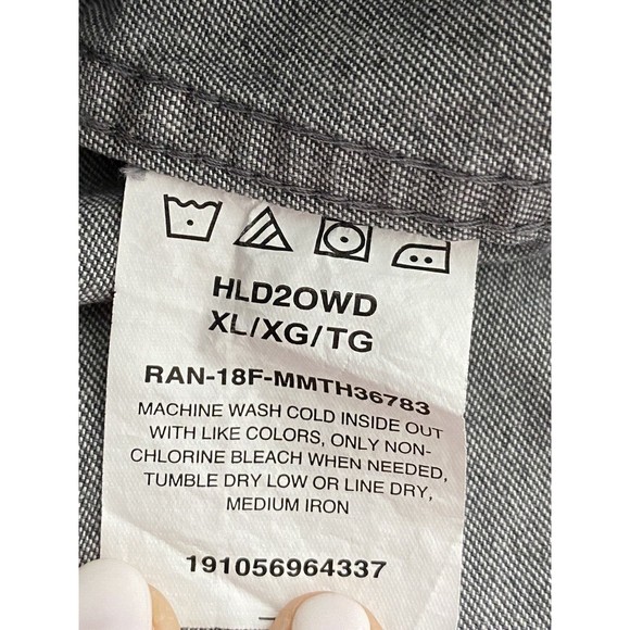 Wrangler Flex Gray Denim Chambray Shirt Mens Size XL Button‎ Western Long Sleeve - Picture 5 of 12